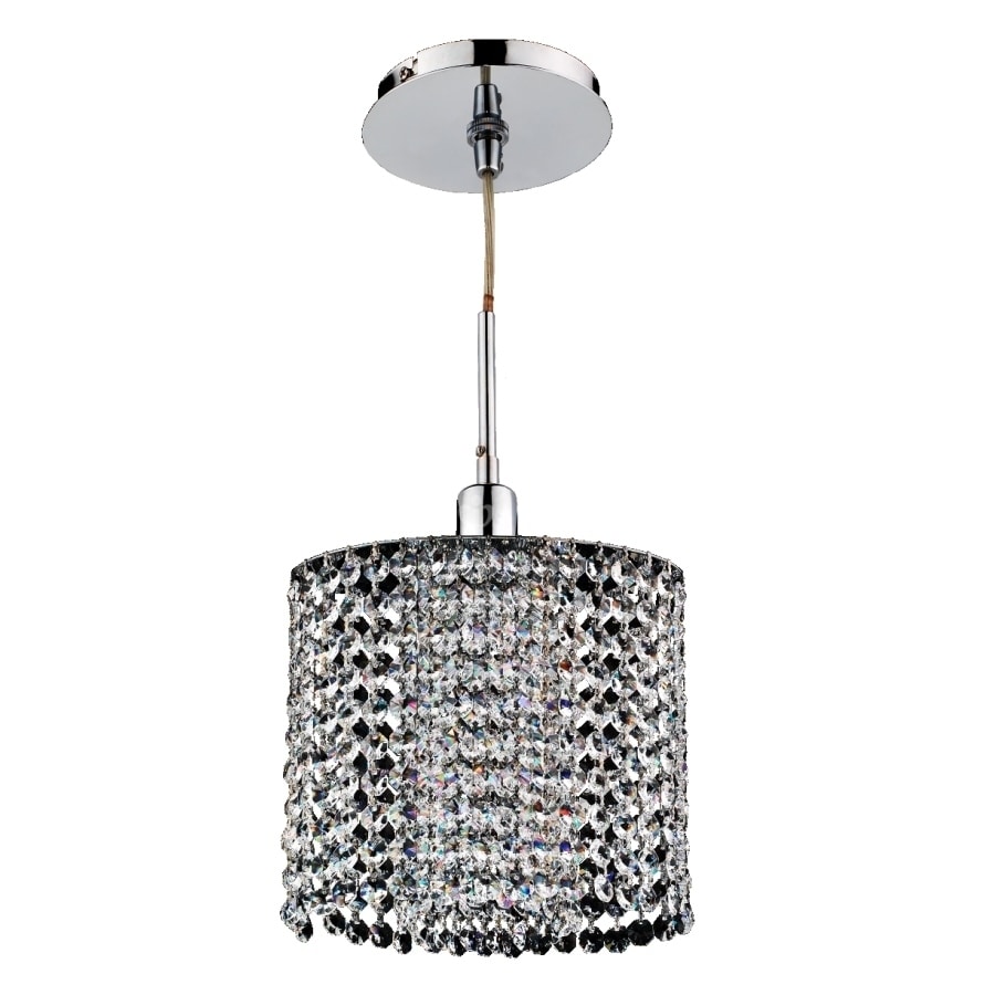 1 Light Oval 2 Layer Crystal and Chrome Mini Pendant (Fuzion X 700 Less than 60 Watts - Indoor - Hardwired) - Chandeliers For Bedrooms by Overstock.com
