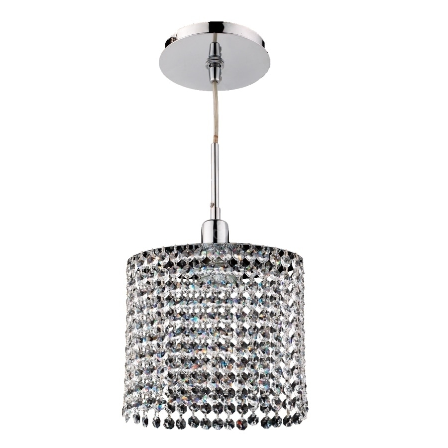 1 Light Oval Single Layer Crystal and Chrome Mini Pendant (Fuzion X 700 Less than 60 Watts - Indoor - Hardwired) - Chandeliers For Bedrooms by Overstock.com