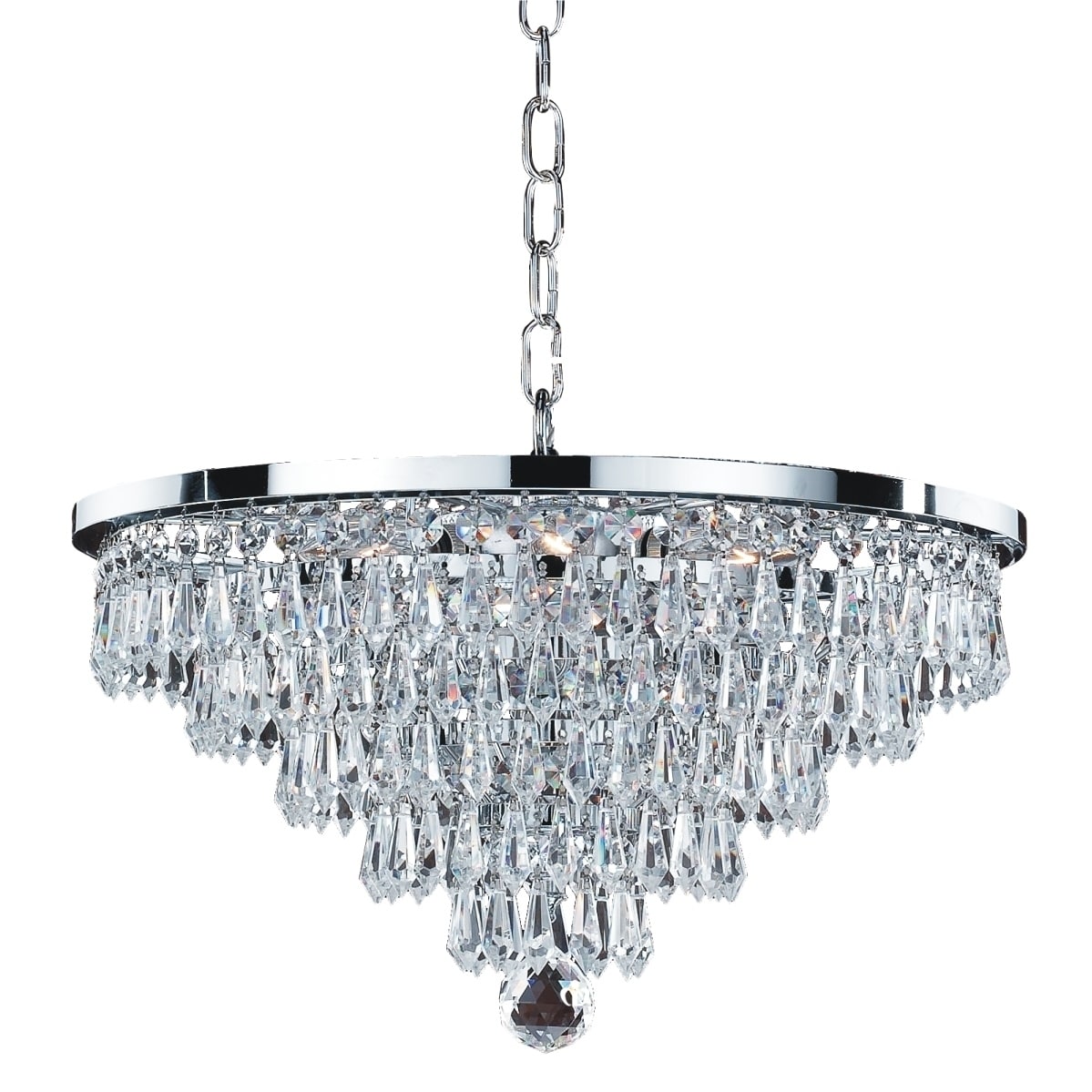 16"W Crystal Teardrop and Chrome 6 Light Chandelier (Vista 628 60 to 100 Watts - Indoor - Hardwired) - Chandeliers For Bedrooms by Overstock.com
