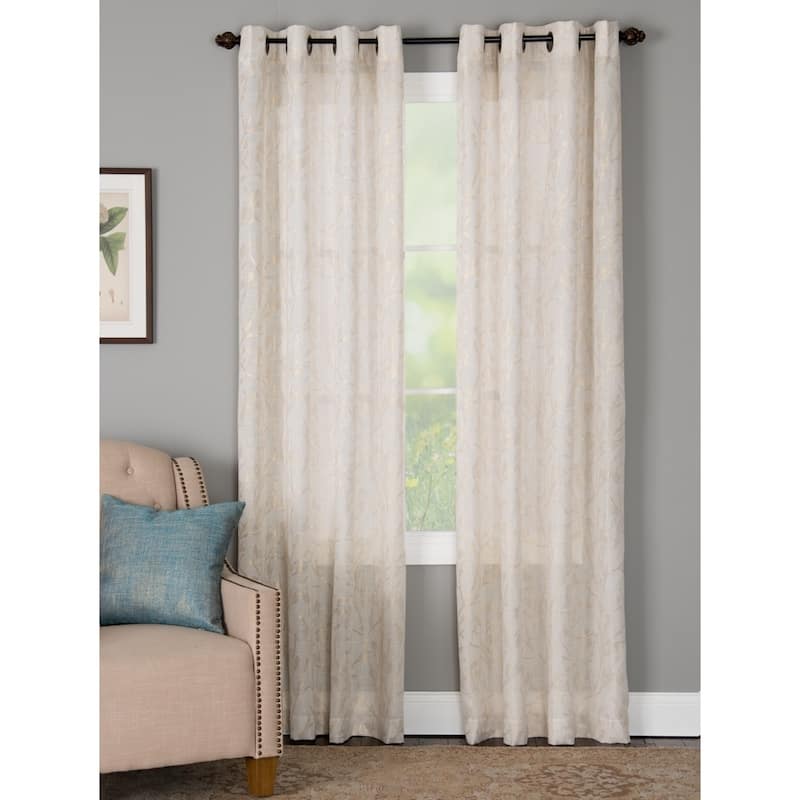 Porch & Den Annand Grommet-Top Curtain Panel - 50"x95" - LINEN
