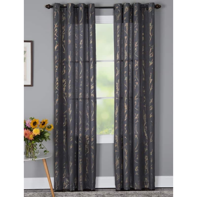 Porch & Den Annand Grommet-Top Curtain Panel - 50"x84" - DENIM