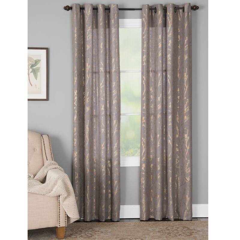 Porch & Den Annand Grommet-Top Curtain Panel - 50"x84" - GREY