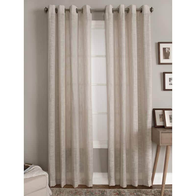Porch & Den Annamae Grommet-Top Curtain Panel - 50"x63" - COBBLESTONE