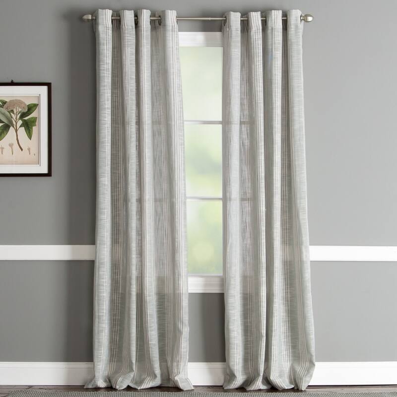 Porch & Den Annamae Grommet-Top Curtain Panel - 50"x63" - HAZE