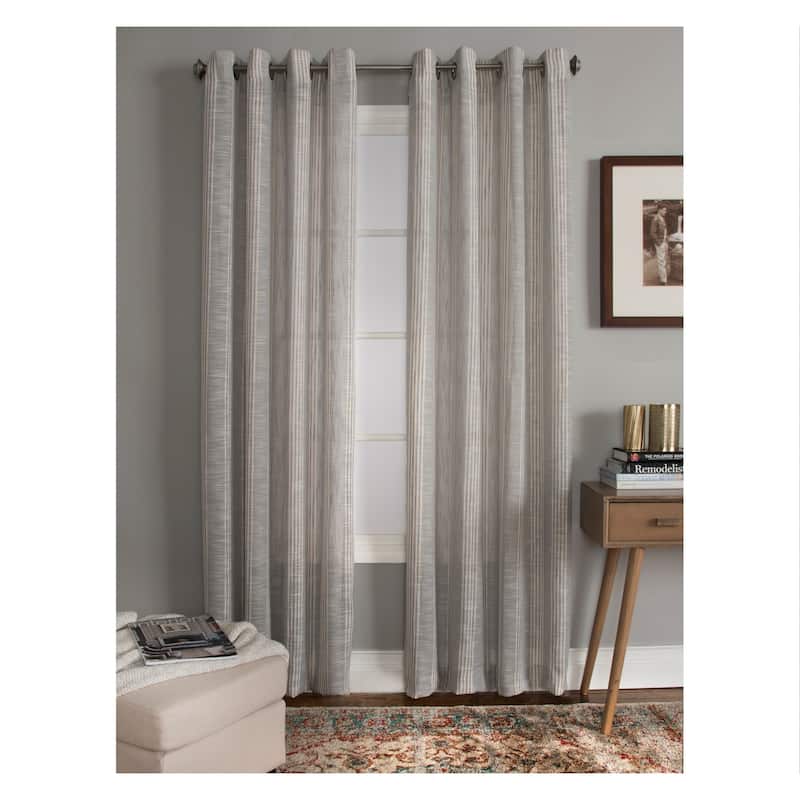 Porch & Den Annamae Grommet-Top Curtain Panel - 50"x95" - GRAPHITE
