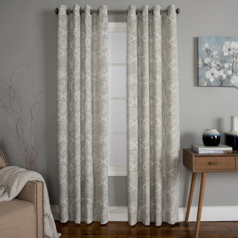 Miller Curtains SAVARA Grommet-Top Panel - 50"x84" - GRAPHITE