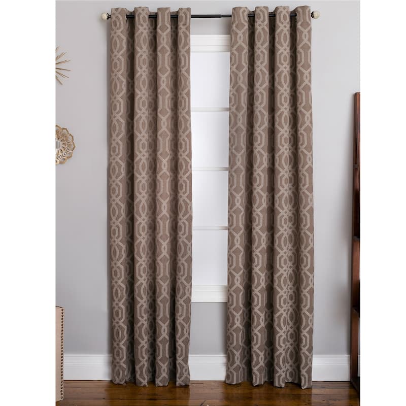 Carson Carrington Hjortsta Jacquard Grommet-Top Panel - 50"x95" - COBBLESTONE