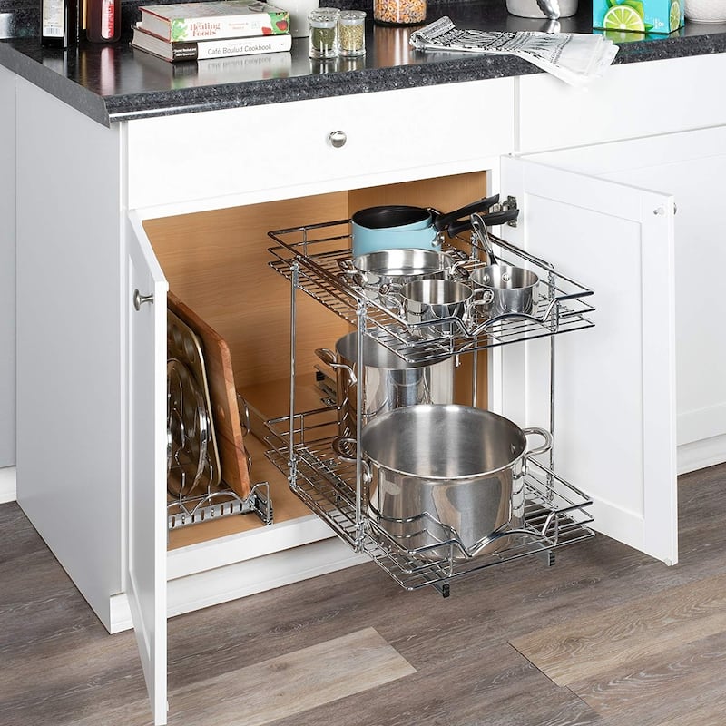 Slide Cabinet Organizer -14"Wx21"Dx17-3/4"H, Min 15-1/2" Cabinet width