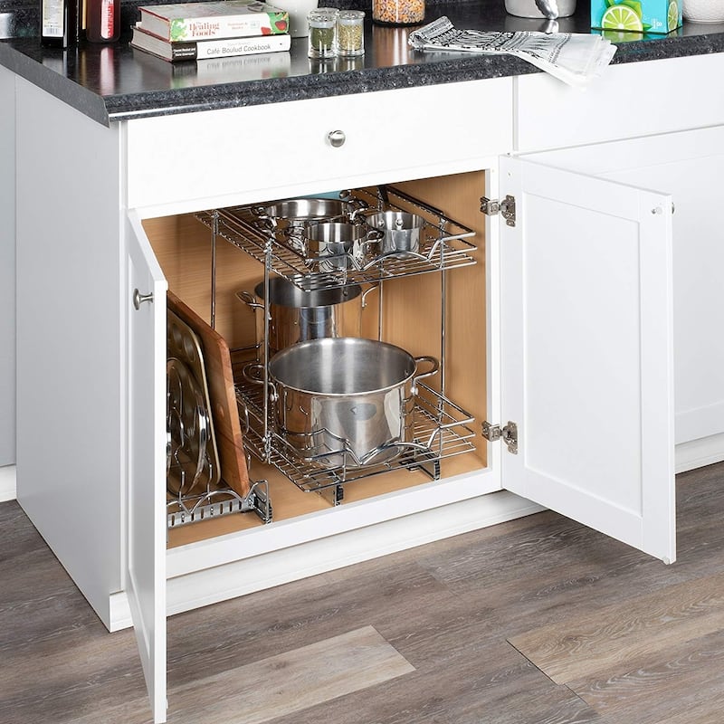 Slide Cabinet Organizer -14"Wx21"Dx17-3/4"H, Min 15-1/2" Cabinet width