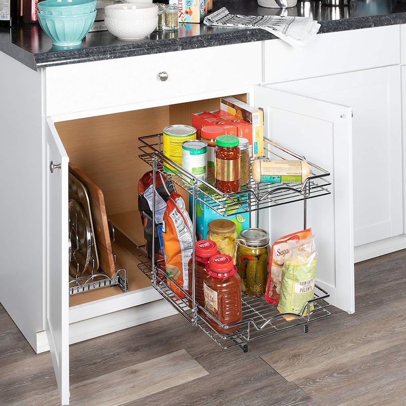 Slide Cabinet Organizer -14"Wx21"Dx17-3/4"H, Min 15-1/2" Cabinet width