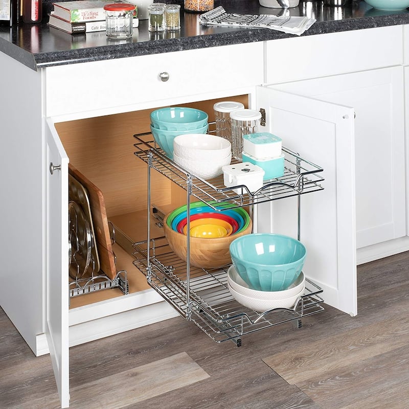 Slide Cabinet Organizer -14"Wx21"Dx17-3/4"H, Min 15-1/2" Cabinet width