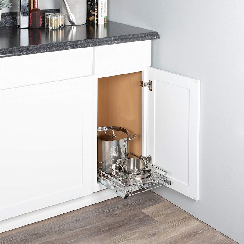 Slide Out Cabinet Organizer - 11"W x 18"D, Minimum 12" Cabinet Opening
