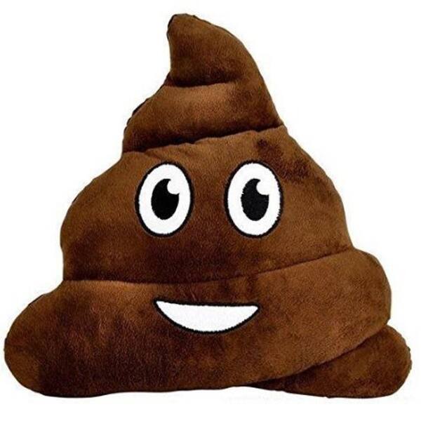 slide 1 of 1, 18" Emoji Poop Pillow