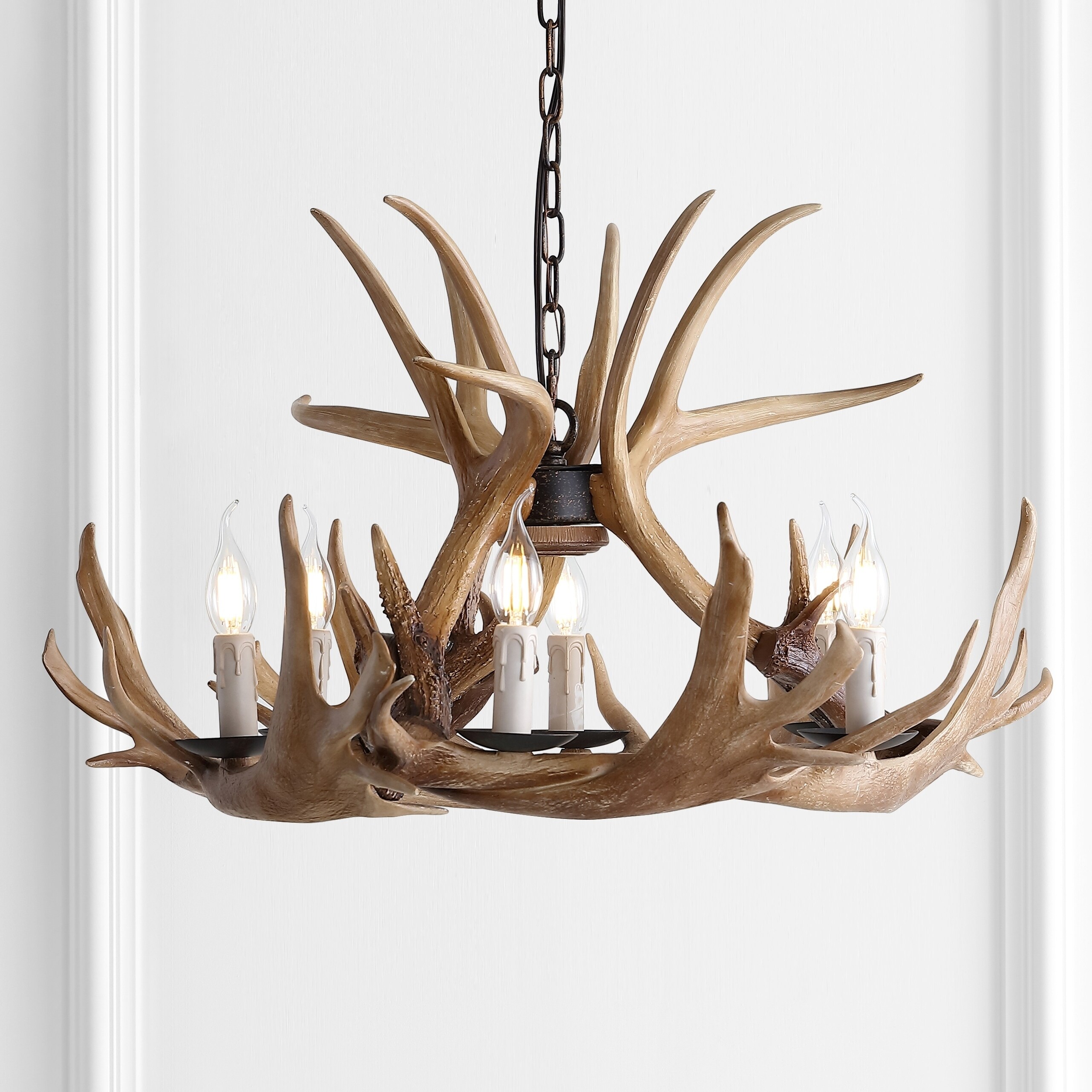 Eldora 28.5" Resin Antler 6-Light Chandelier, Brown by JONATHAN  Y - Chandeliers For Bedrooms by Overstock.com