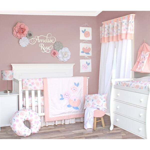 Watercolor Rose Crib Baby Bedding Set By Pam Grace Creations Overstock 28124060
