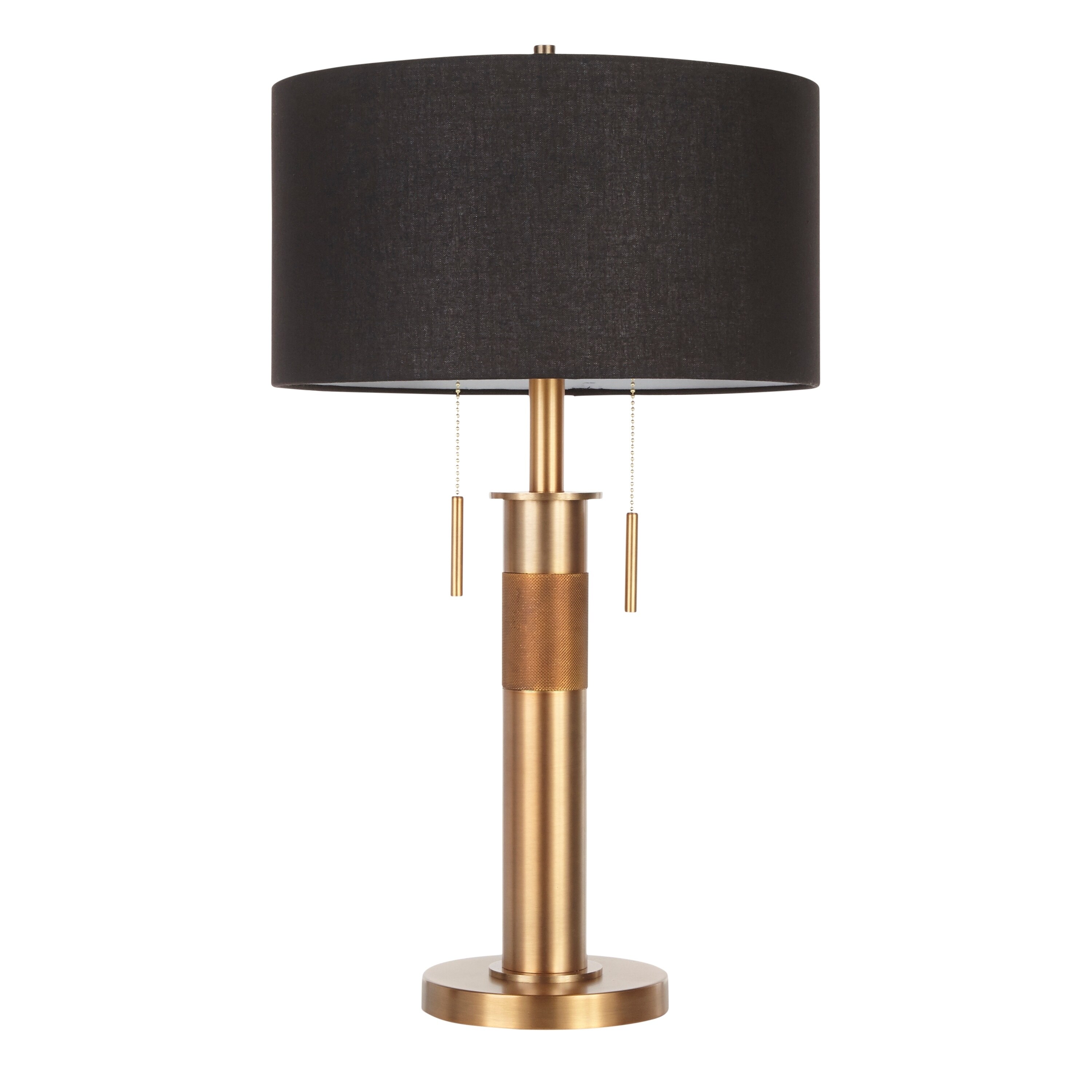Carbon Loft Lupone Table Lamp With Black Drum Shade Carbon Loft Lupone Table Lamp With Black Drum Shade