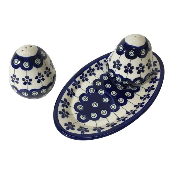 blue and white salt and pepper