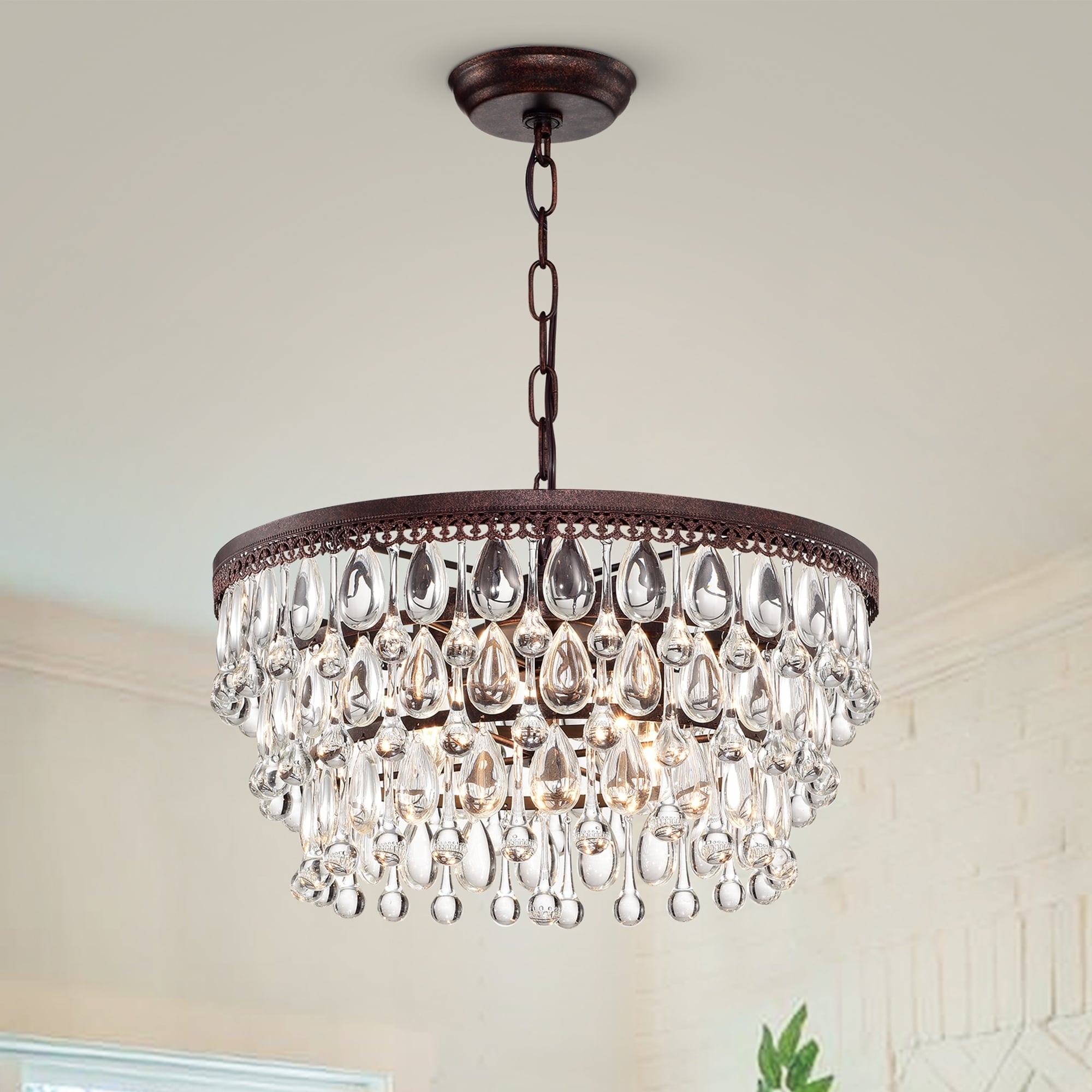 Warehouse of Tiffany Shuki Antique Copper 4-light Chandelier