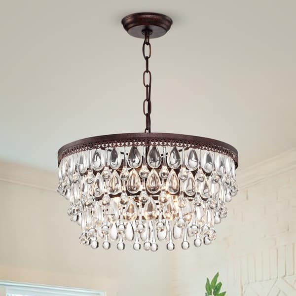 slide 2 of 7, Shuki Antique Copper 4-light Chandelier