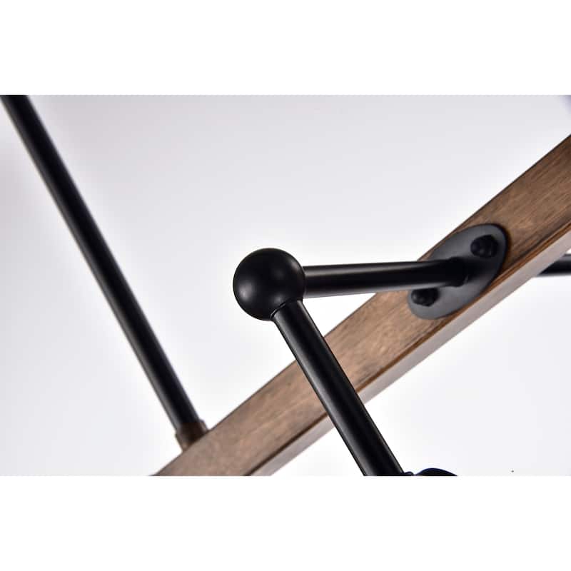 Enija Imitation Wood Grain/Matte Black 6-light Chandelier