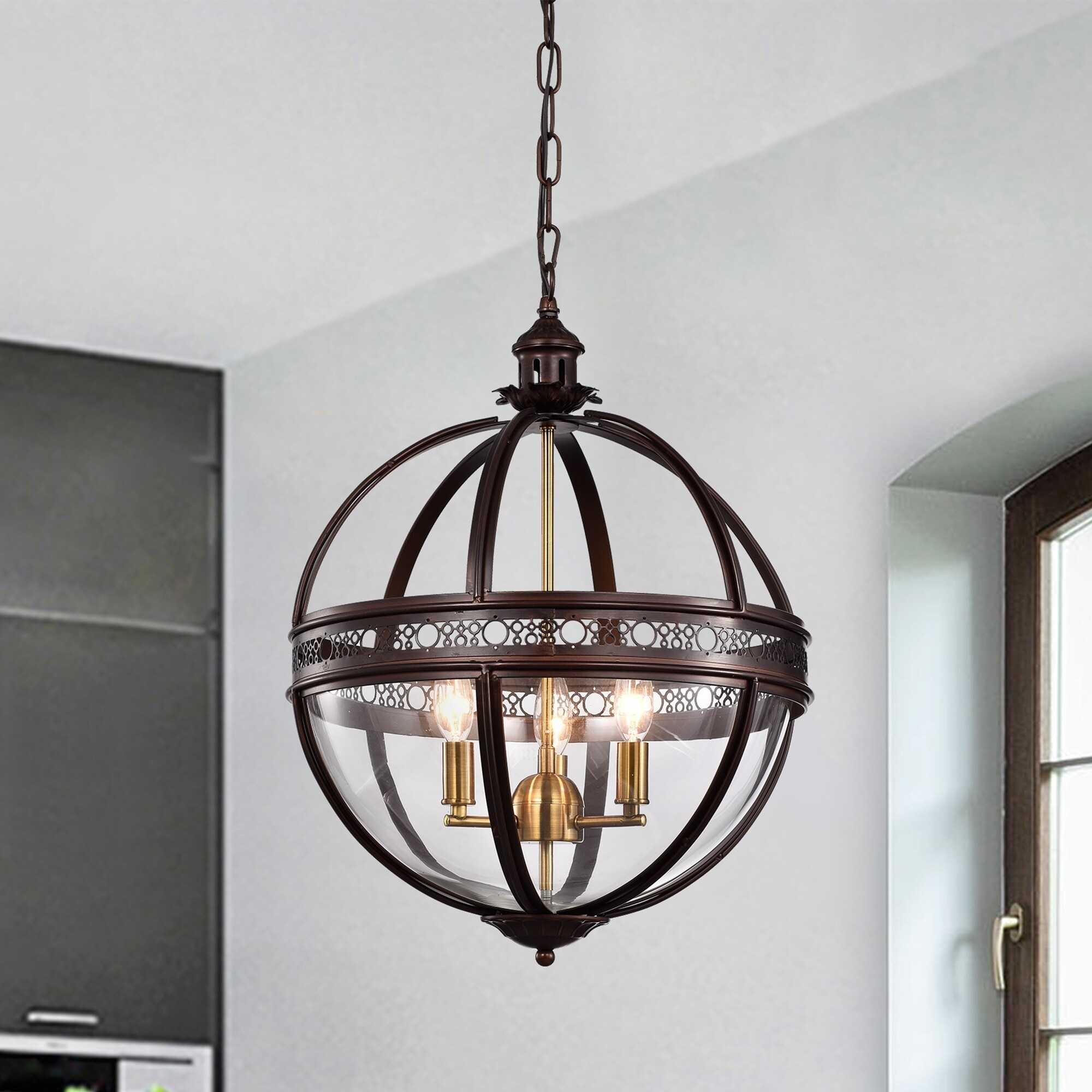 Mahele Matte Black/Gold 3-light Chandelier - Chandeliers For Bedrooms by Overstock.com