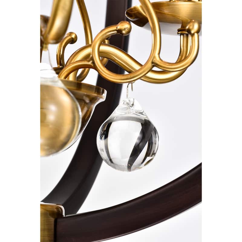 Inori Matte Black/Gold 4-light Chandelier