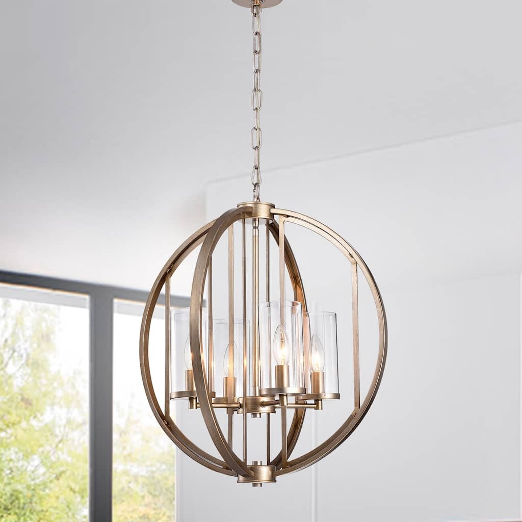 Warehouse of Tiffany Hamabi Light Brown 4-light Chandelier