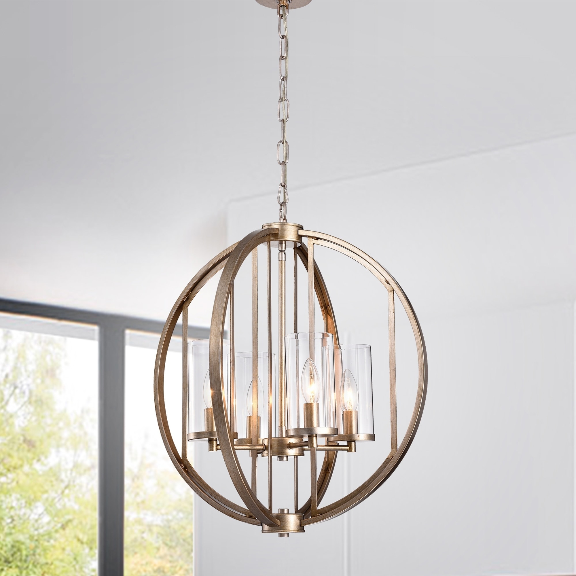 Warehouse of Tiffany Hamabi Light Brown 4-light Chandelier