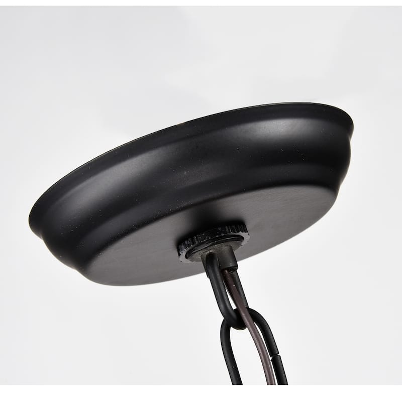 Airi Imitation Wood Grain/Black 3-light Chandelier