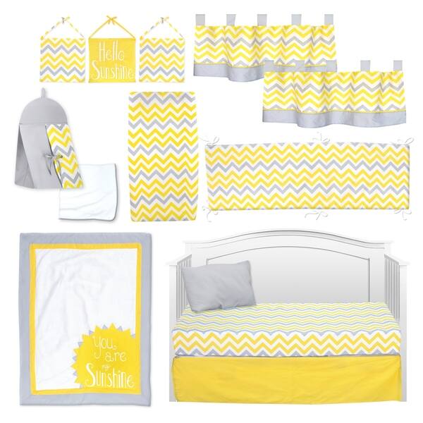 Shop Yellow And Grey Chevron Crib Baby Bedding Set By Pam Grace