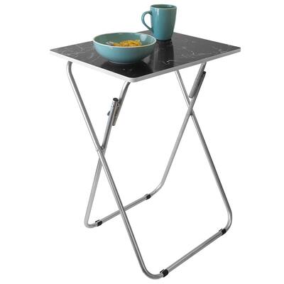 Marble Multi-Purpose Foldable Table, Black
