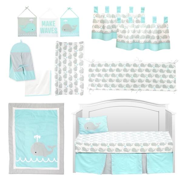 Shop Pam Grace Creations Nautical Whale 13 Piece Crib Bedding Set