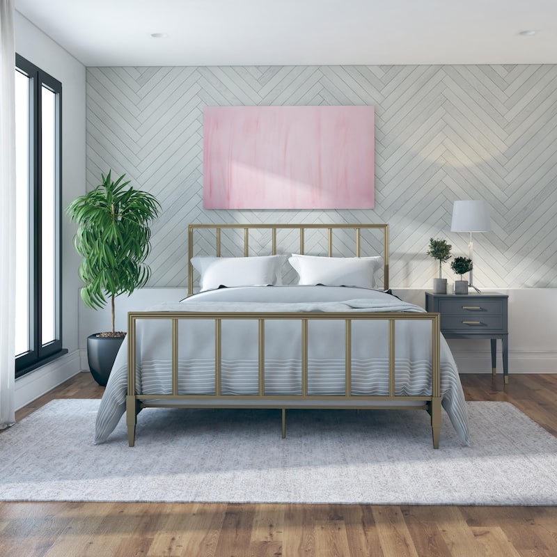 CosmoLiving by Cosmopolitan Blair Brass Metal Bed