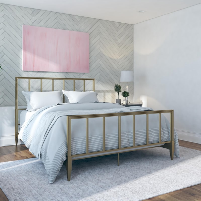 CosmoLiving by Cosmopolitan Blair Brass Metal Bed
