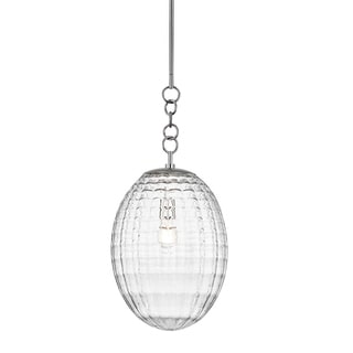 Hudson Valley Venice 1-light Polished Nickel Large Pendant, Clear Optic Glass