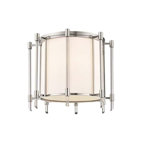 Hudson Valley Delancey 4-light Polished Nickel Semi Flush, White Linen