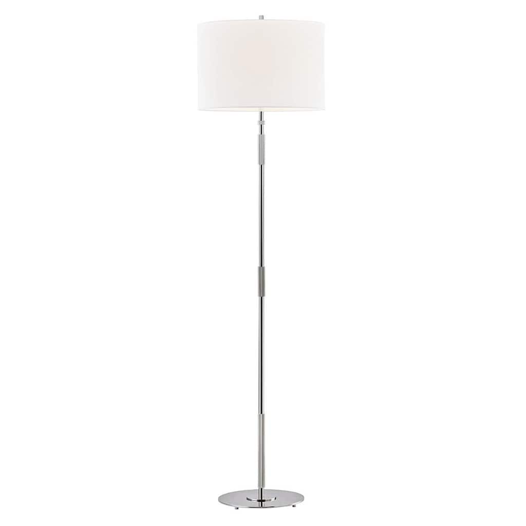 Hudson Valley Bowery 1-light Polished Nickel Floor Lamp, White Linen