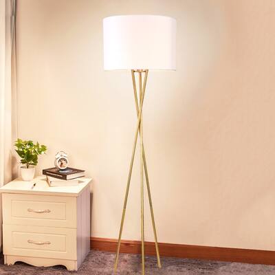 Yaram Polished Brass 1-light Floor Lamp