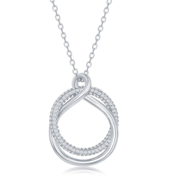 High Polish 925 Sterling Silver Roped Circle S Initial Pendant Necklace