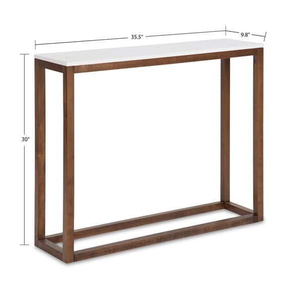 Kate and Laurel Carmella Man-Made Marble Top Console Table - 35.5x10x30 ...