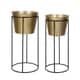 preview thumbnail 3 of 10, Kate and Laurel Sheely Metal Planter Stands with Pots - 2 Piece Gold/Black