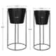 preview thumbnail 9 of 10, Kate and Laurel Sheely Metal Planter Stands with Pots - 2 Piece