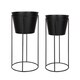 preview thumbnail 8 of 10, Kate and Laurel Sheely Metal Planter Stands with Pots - 2 Piece Black