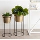preview thumbnail 1 of 10, Kate and Laurel Sheely Metal Planter Stands with Pots - 2 Piece