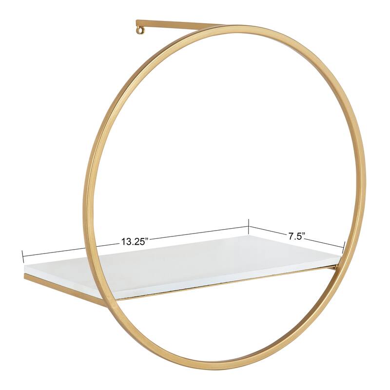 Kate and Laurel Wicks Round Floating Wall Shelf