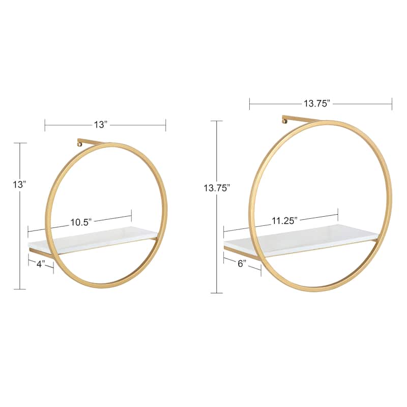 Kate and Laurel Wicks Round Floating Wall Shelf