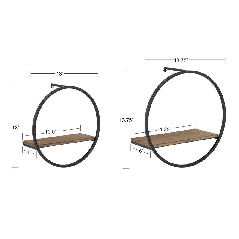 Kate and Laurel Wicks Round Floating Wall Shelf