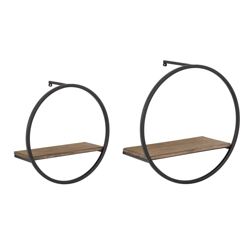 Kate and Laurel Wicks Round Floating Wall Shelf