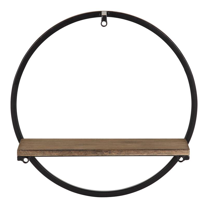 Kate and Laurel Wicks Round Floating Wall Shelf