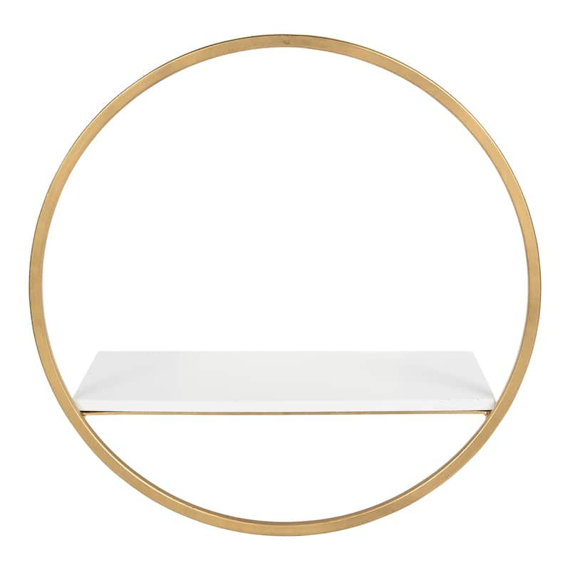 Kate and Laurel Wicks Round Floating Wall Shelf